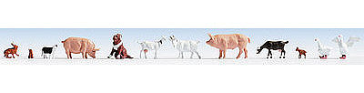 Walthers SceneMaster 6029 HO Farmhouse Animals pkg(12) - Golden Apple Comics
