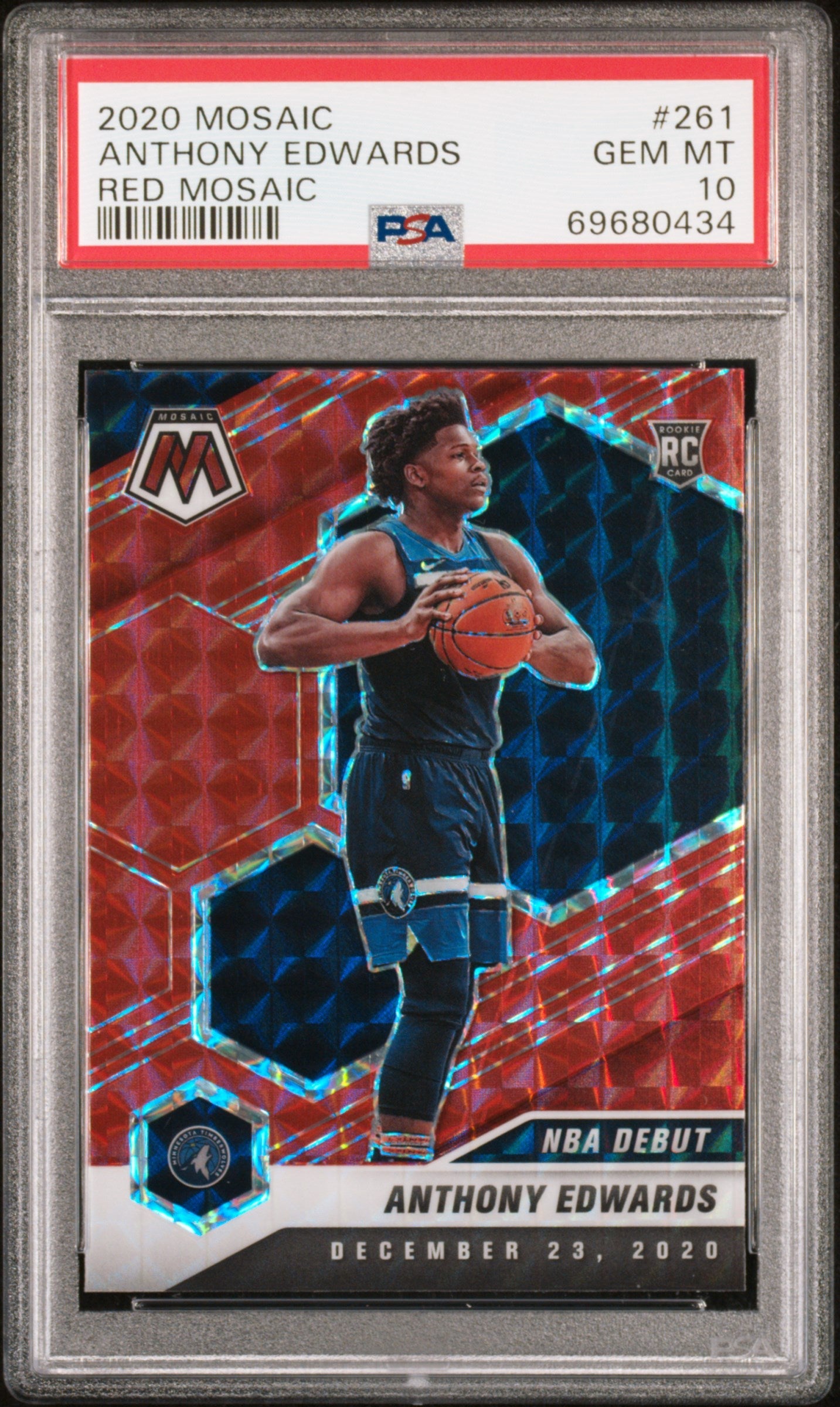 Graded 2020-21 Panini Mosaic Anthony Edwards #261 Red Mosaic Rookie RC Basketball Card PSA 10 Gem Mint - Golden Apple Comics