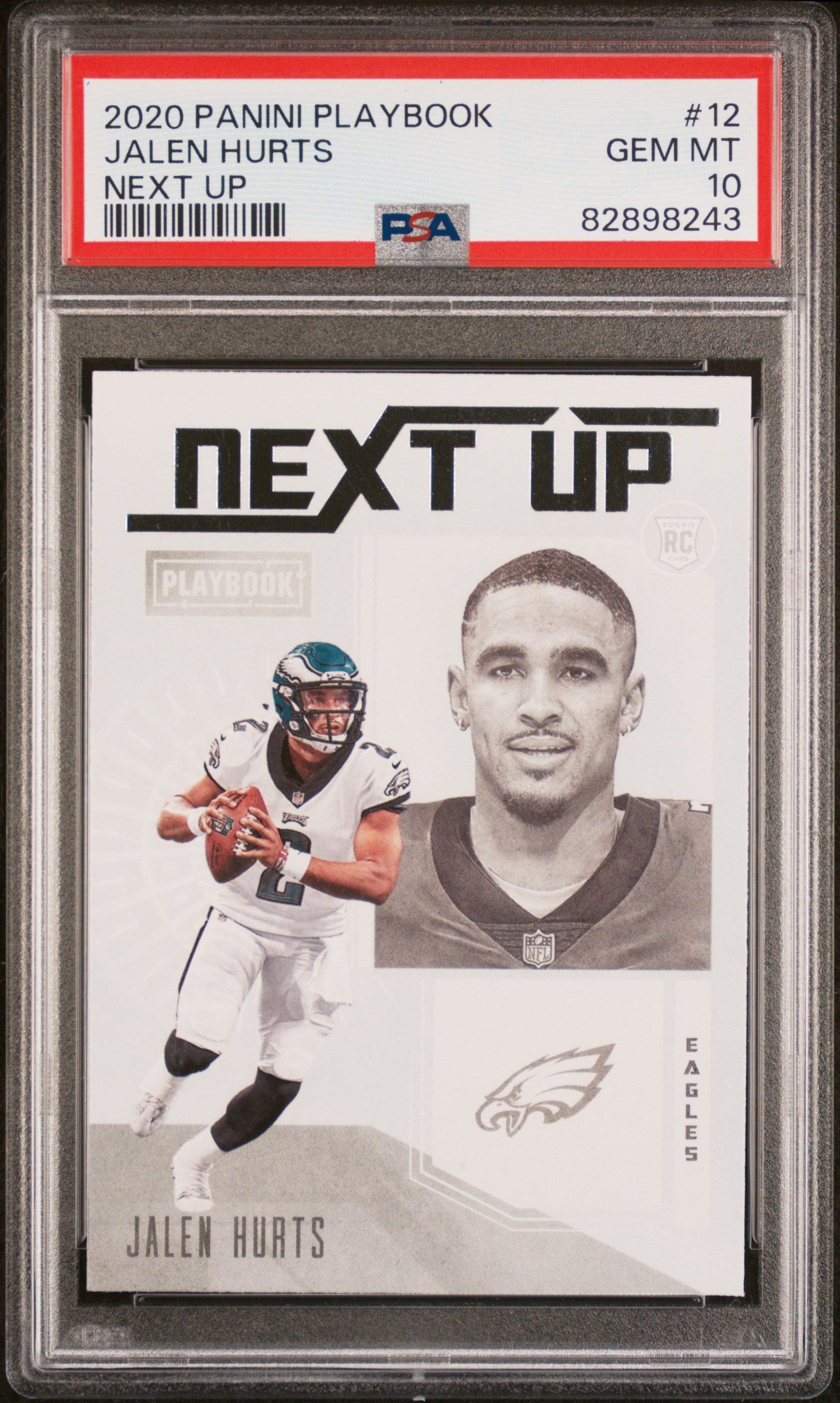 Graded 2020 Panini Playbook Jalen Hurts #12 Next Up Rookie RC Football Card PSA 10 Gem Mint