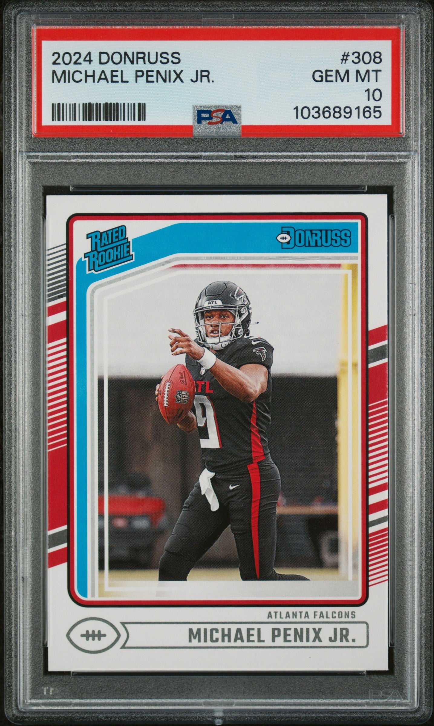 Graded 2024 Panini Donruss Michael Penix Jr #308 Rookie RC Football Card PSA 10 Gem Mint - Golden Apple Comics