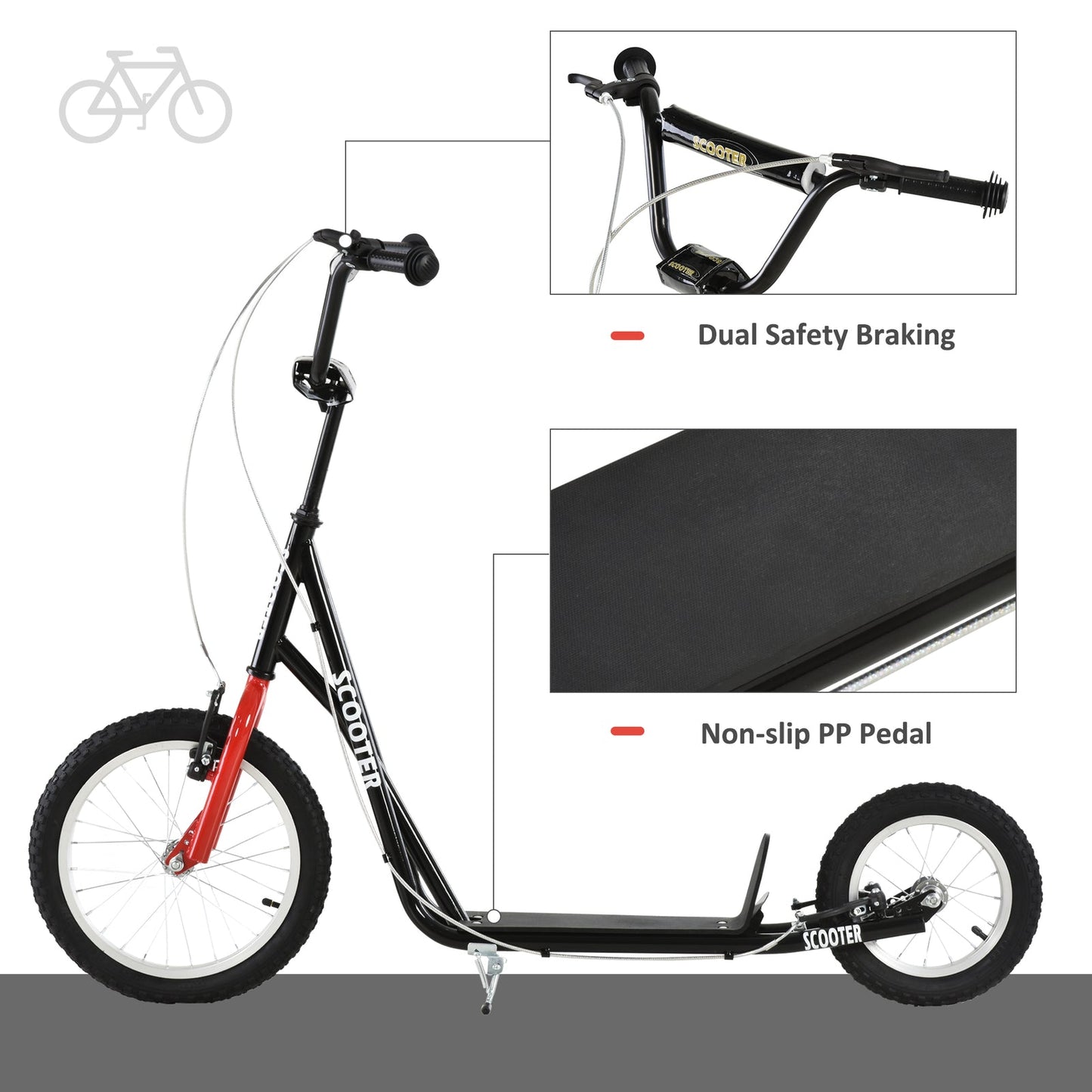 Adjustable Handlebar Kick Scooter for Youth and Teens Ages 5 and Up