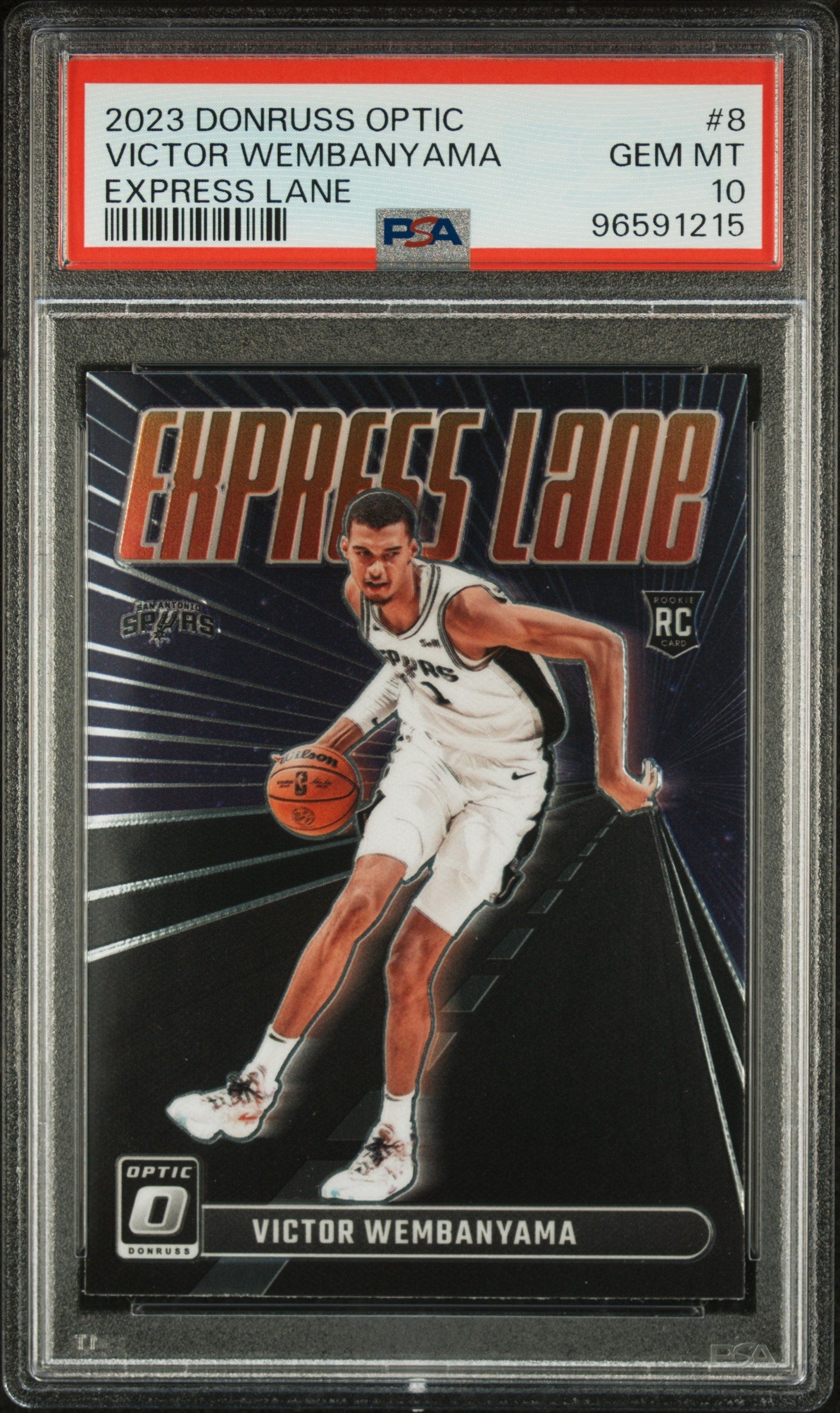 Graded 2023 Panini Donruss Optic Victor Wembanyama #8 Express Lane Rookie RC Basketball Card PSA 10 Gem Mint
