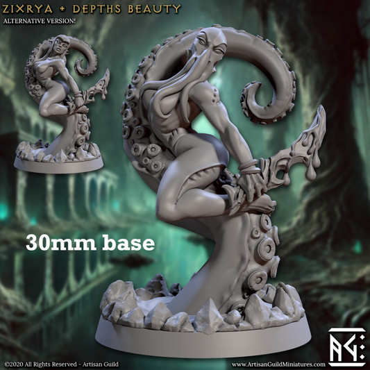 Zixrya, Depths Beauty (Female Mindflayer / Elf Priestess Pinup) - Golden Apple Comics