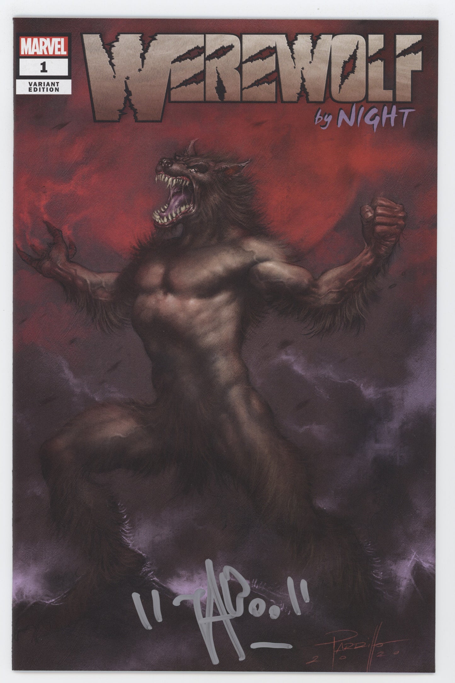 Werewolf By Night #1 (Of 4) Marvel 2020 Lucio Parrillo Variant NM Signed Taboo Black Eyed Peas COA