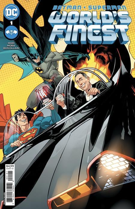 Batman Superman Worlds Finest #1 J Dan Mora Jerry Seinfeld in the Bat-Mobile Getting Coffee Card Stock Trade Dress Variant (03/15/2022) Dc