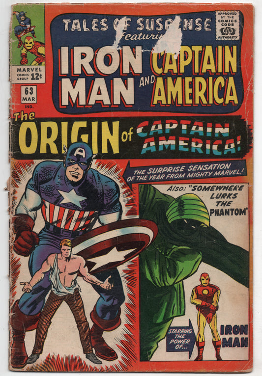 Tales Of Suspense 63 Marvel 1965 GD Iron Man Captain America Origin Stan Lee