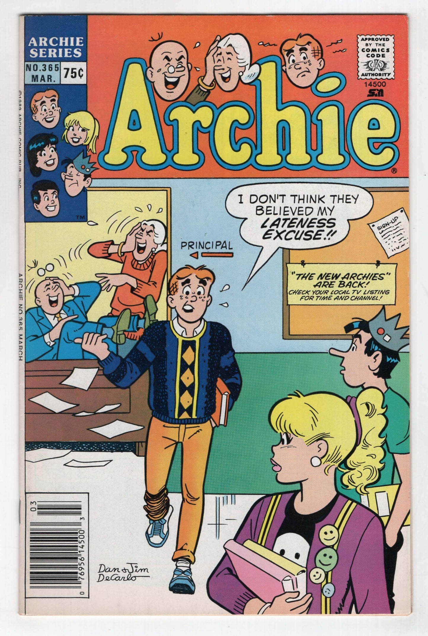 Archie 365 1989 VF Dan DeCarlo Betty Jughead Riverdale