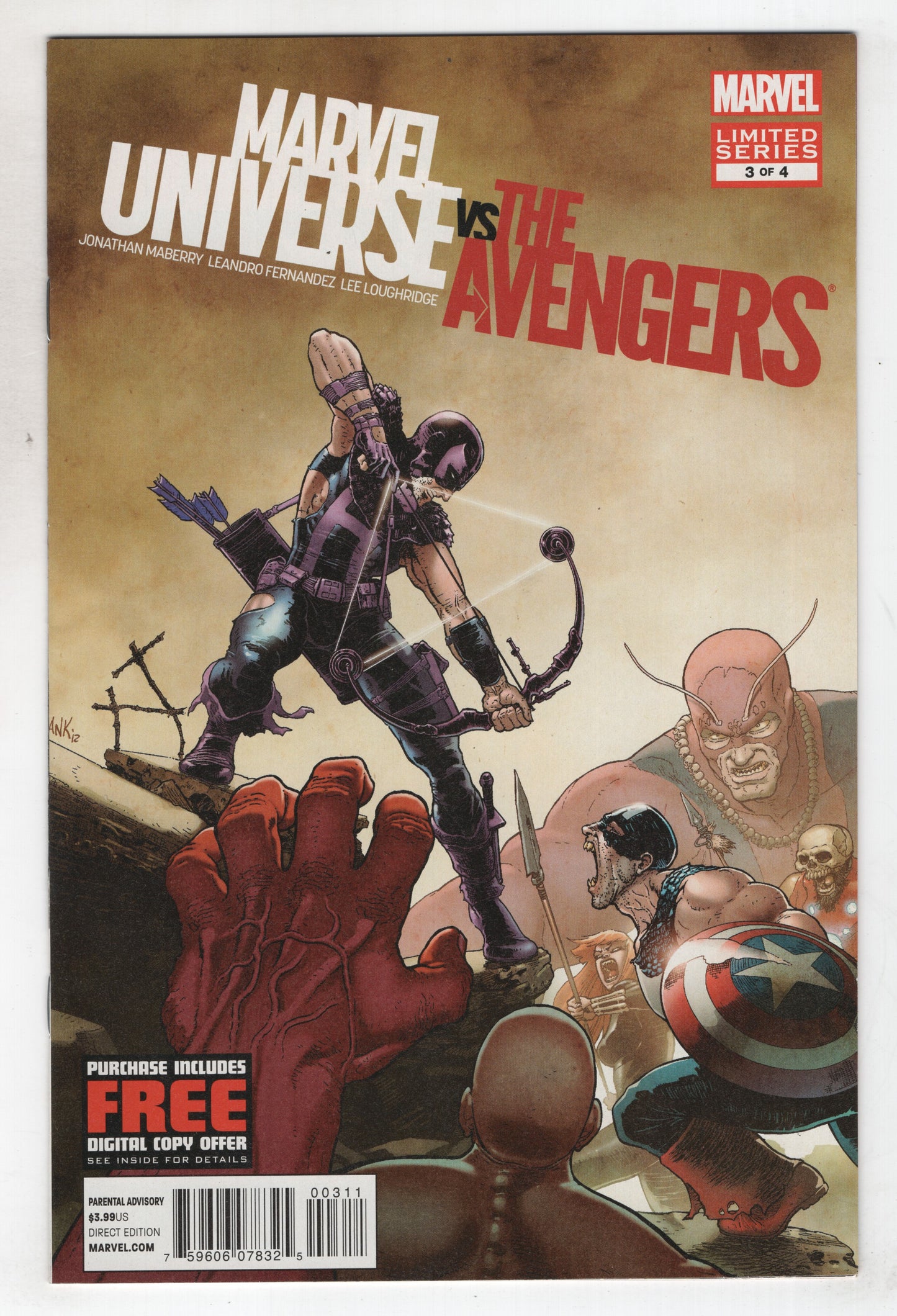 Marvel Universe Vs Avengers 3 Marvel 2013 NM Aaron Kuder Hawkeye Hulk