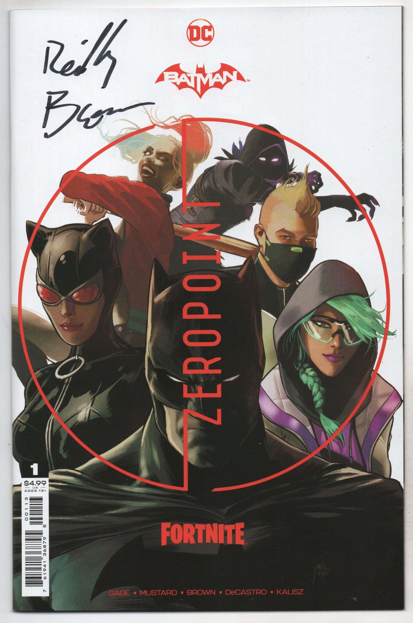 Batman Fortnite Zero Point #1 3rd Print Mikel Janin Variant SIGNED Reilly Brown (06/01/2021) Dc