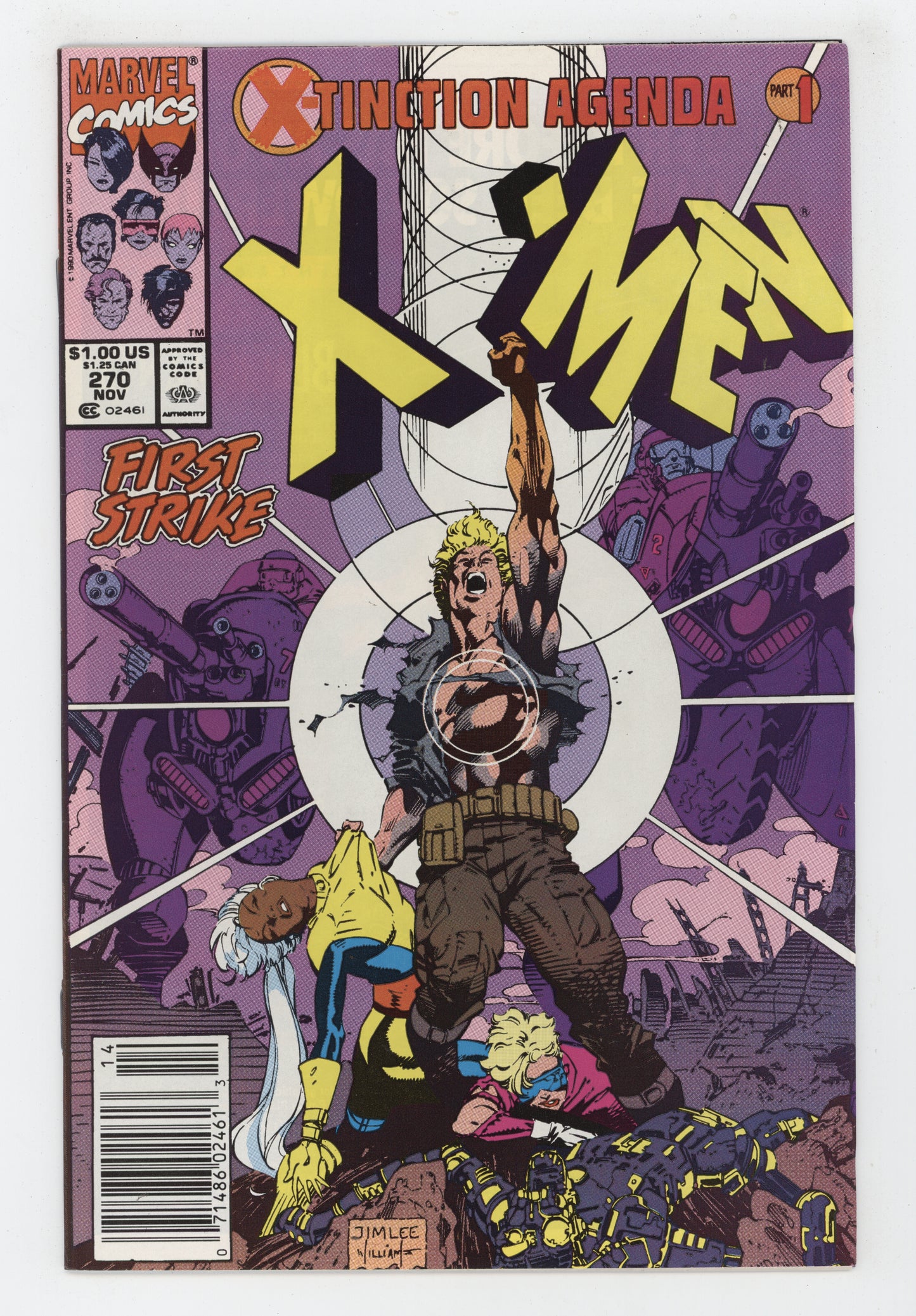 Uncanny X-Men 270 Marvel 1990 NM Jim Lee X-Tinction Agenda New Mutants - Golden Apple Comics
