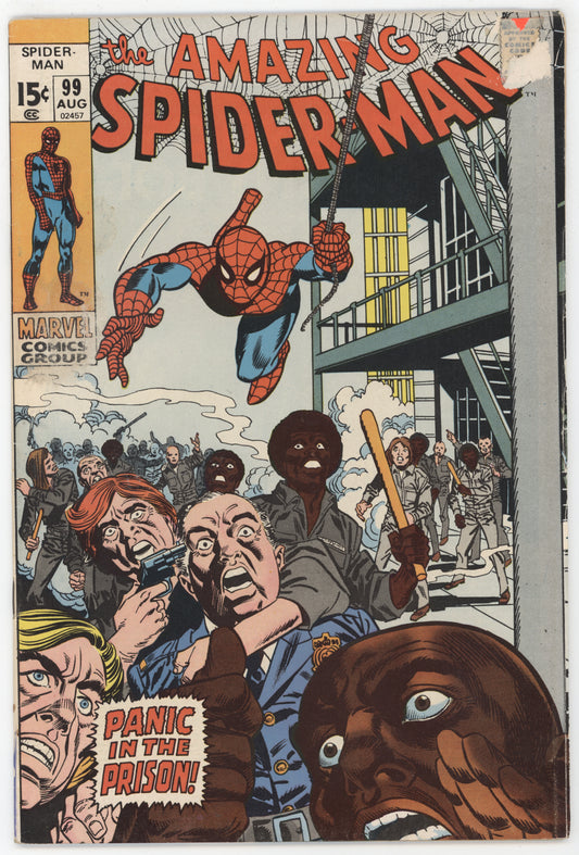 Amazing Spider-Man 99 Marvel 1971 GD VG Prison Riot Johnny Carson Stan Lee