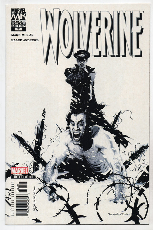 Wolverine 32 B 2nd Series Marvel 2005 NM- Kaare Andrews BW Variant