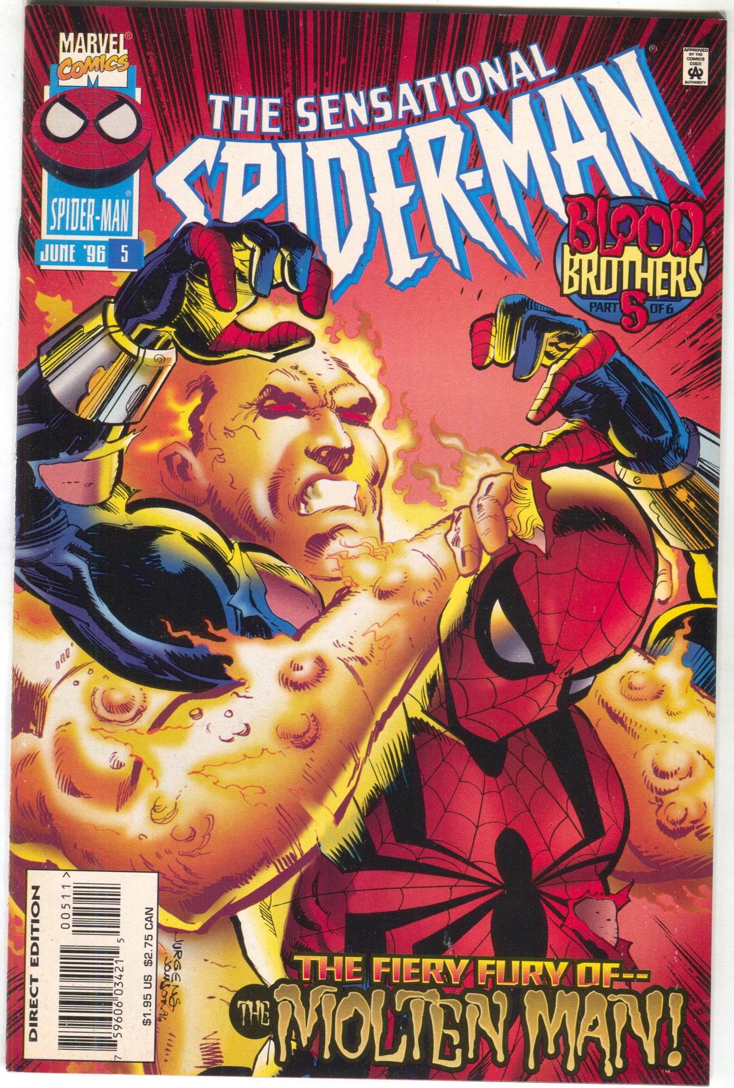 Sensational Spider-Man 5 Marvel 1996 NM Ben Reilly Dan Jurgens Blood Brothers 5