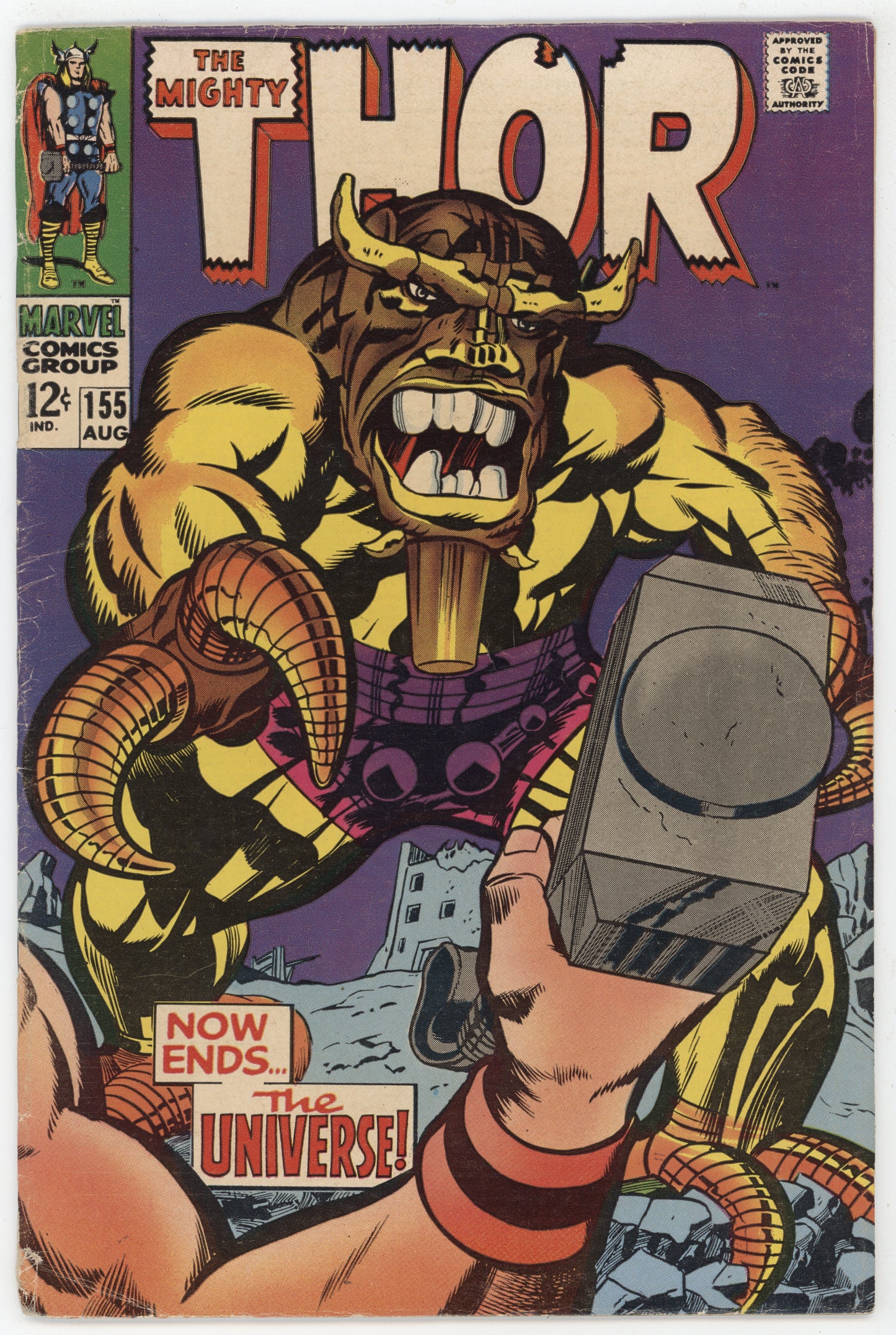 Mighty Thor 155 Marvel 1968 VG FN Loki Sif Mangog Stan Lee Jack Kirby