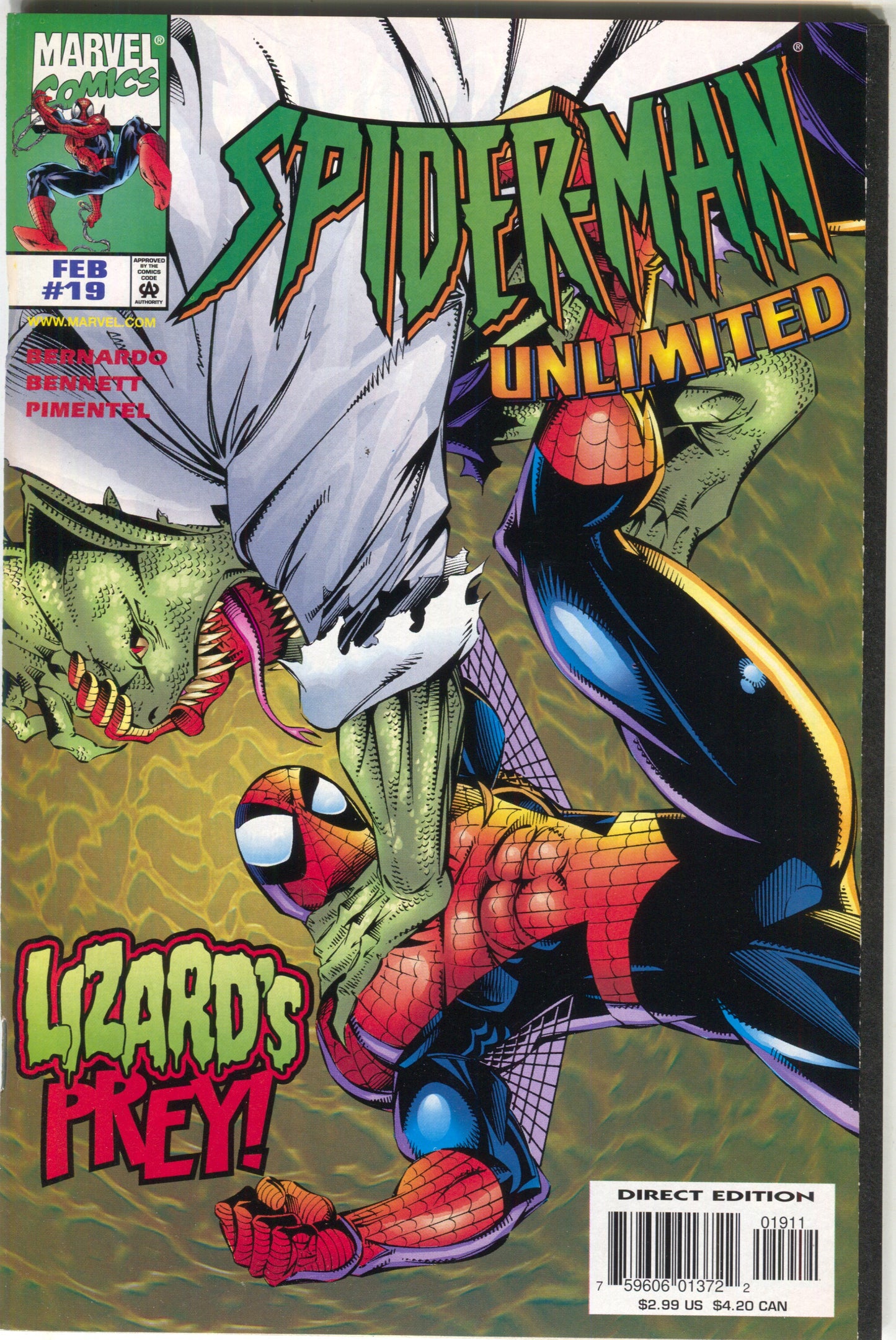 Spider-Man Unlimited 19 1st Series Marvel 1998 NM Lizard
