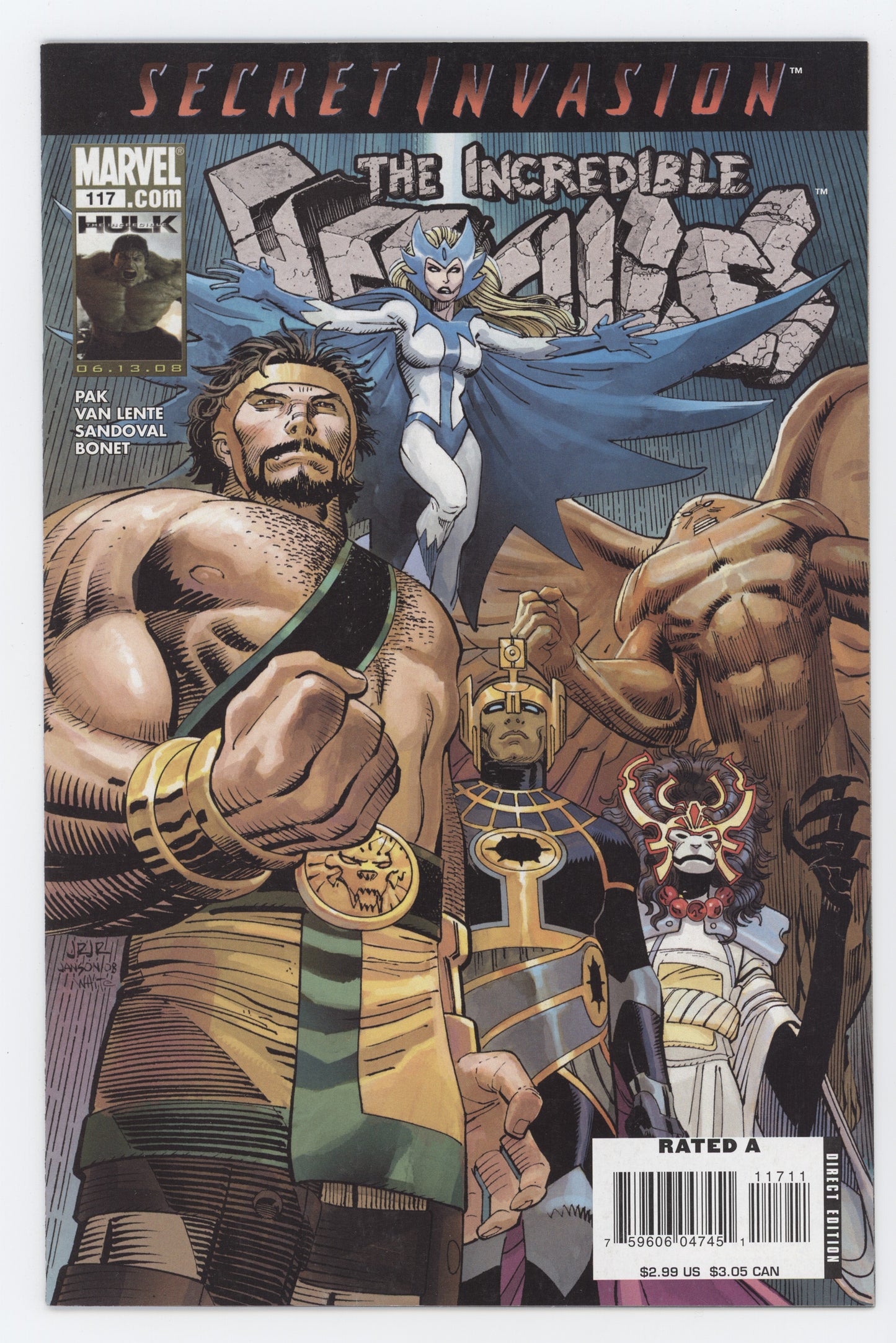 Incredible Hercules 117 Marvel 2008 VF John Romita Secret Invasion