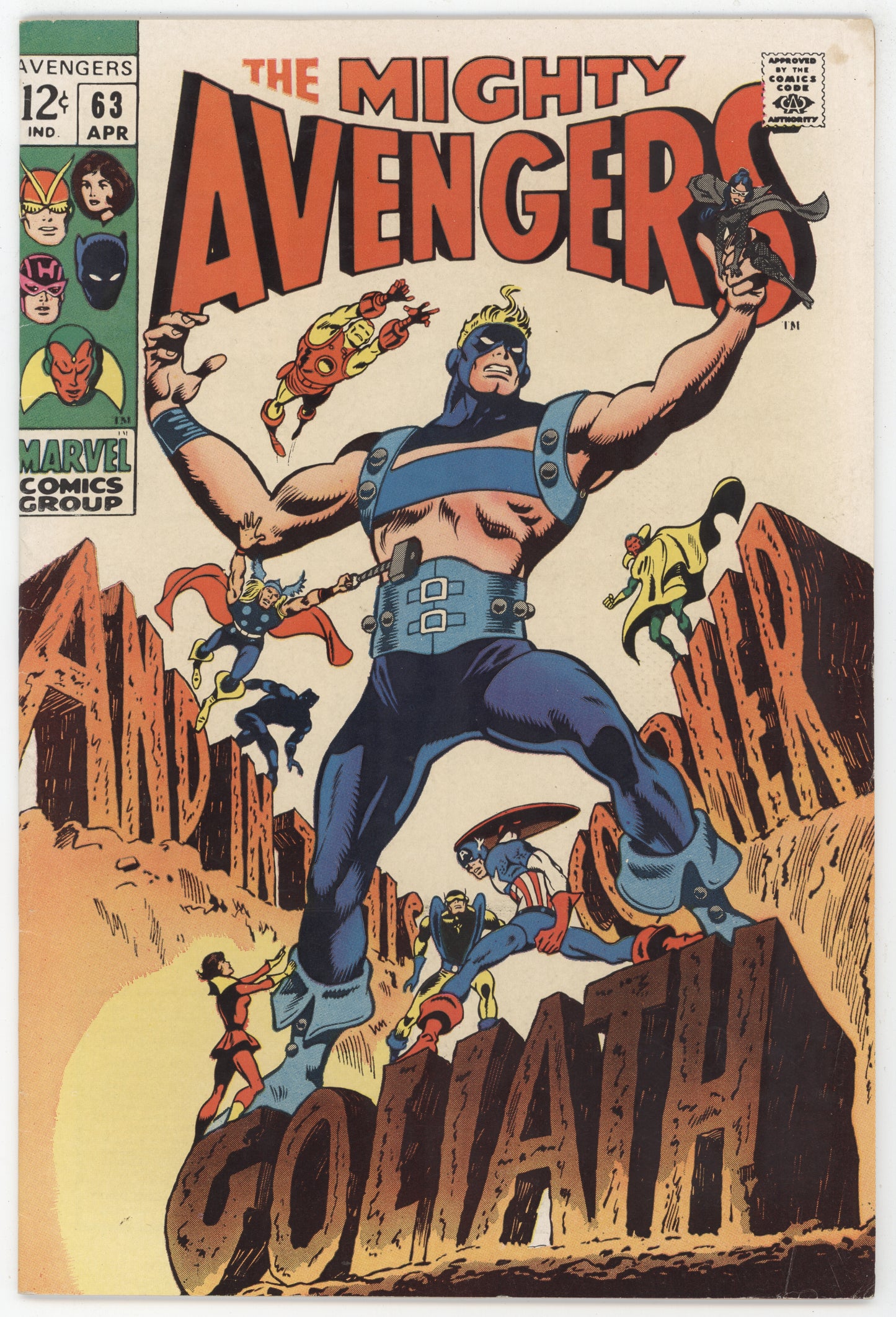 Avengers 63 Marvel 1969 FN VF Black Panther Captain America Thor Iron Man Vision