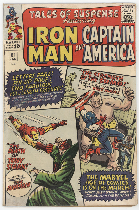 Tales Of Suspense 61 Marvel 1964 VG Iron Man Captain America Mandarin Jack Kirby