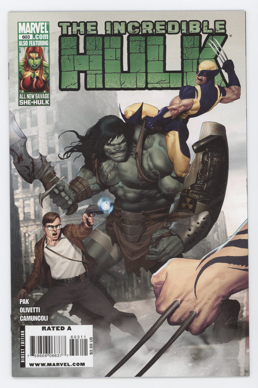Incredible Hulk 603 A 3rd Series Marvel 2009  Ariel Olivetti Skaar Wolverine