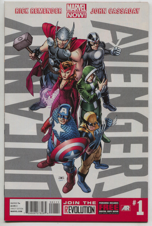 Uncanny Avengers 1 A Marvel 2012 NM John Cassaday