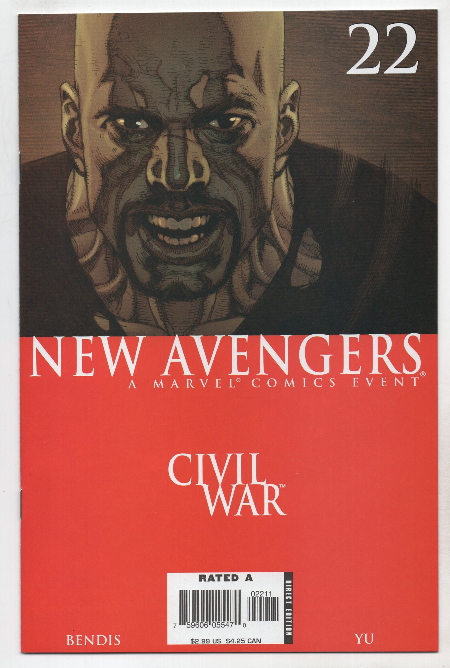 New Avengers 22 1st Series Marvel 2006 NM Civil War Luke Cage