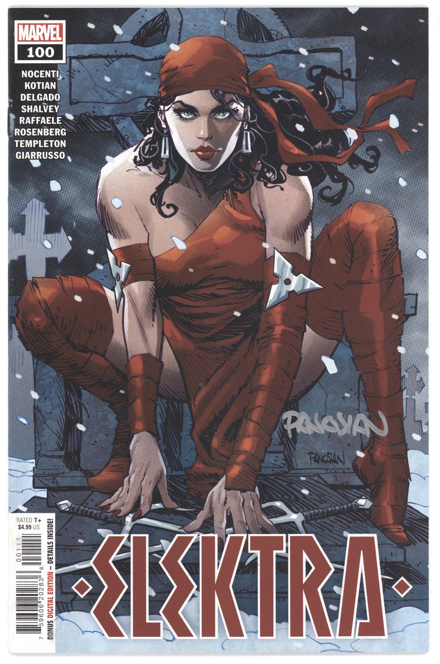 Elektra #100 A Dan Panosian Ann Nocenti GGA SIGNED Dan Panosian Marvel
