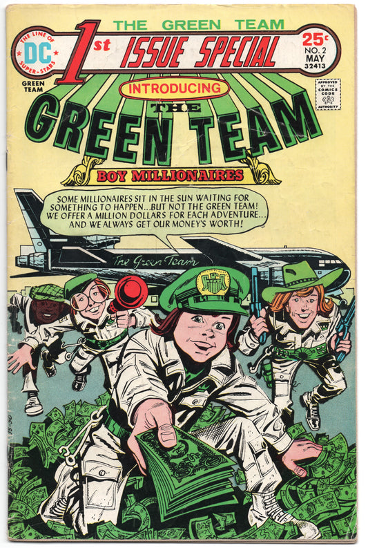 First 1st Issue Special 2 DC 1975 VG Green Team Boy Millionaires Money