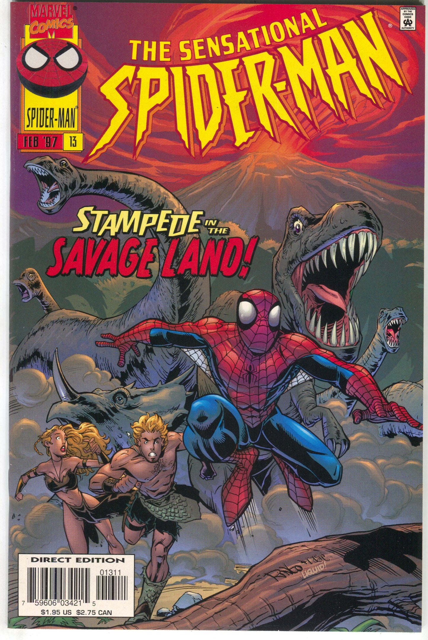 Sensational Spider-Man 13 Marvel 1997 NM Savage Land Ka-Zar Shanna
