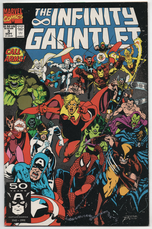 Infinity Gauntlet 3 Marvel 1991 Thanos Avengers Spider-Man X-Men