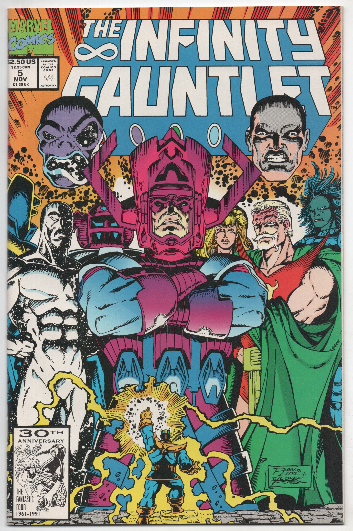 Infinity Gauntlet 5 Marvel 1991 Thanos Avengers Spider-Man X-Men