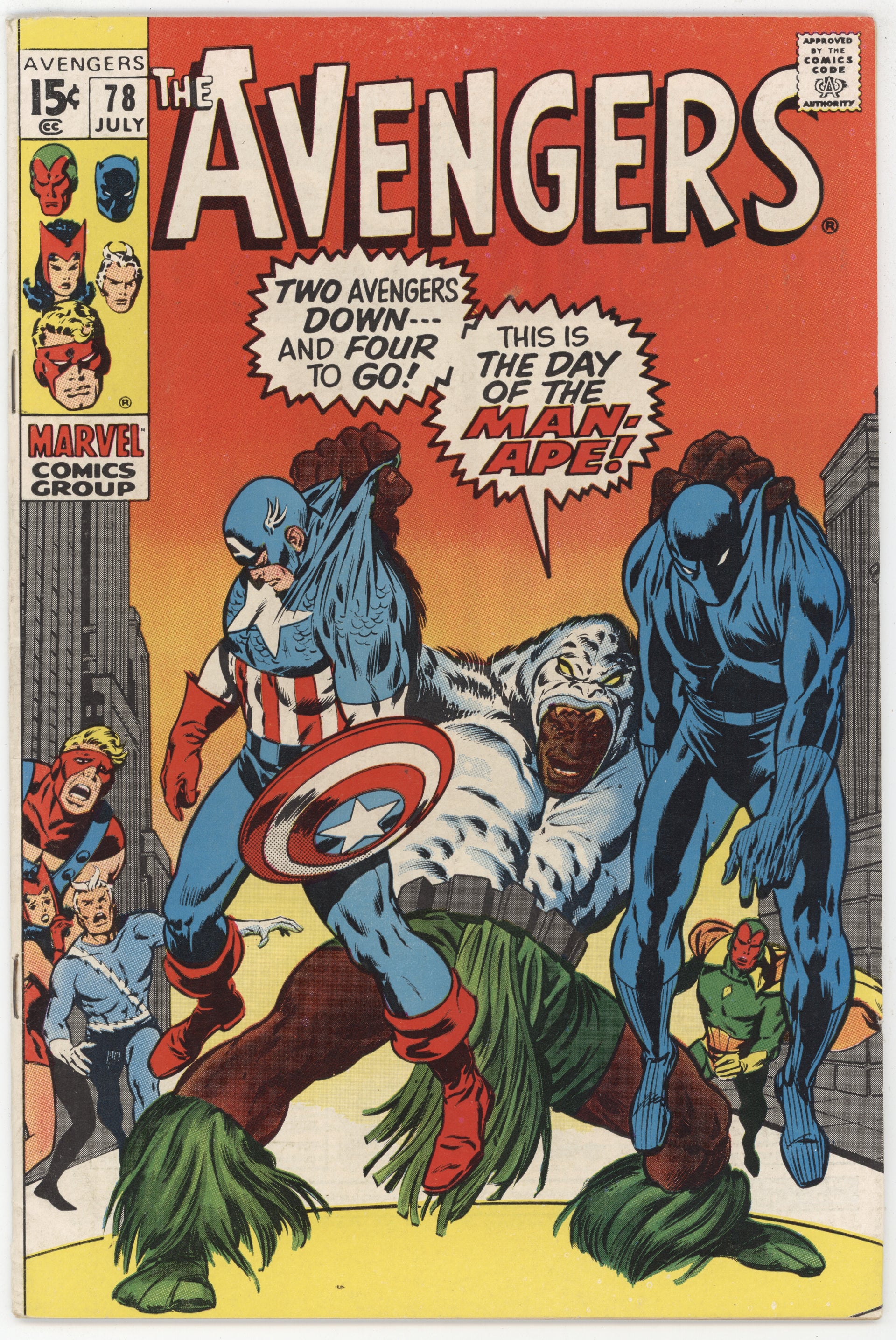 Avengers 78 Marvel 1970 FN VF Black Panther Captain America Scarlet Wi –  Golden Apple Comics