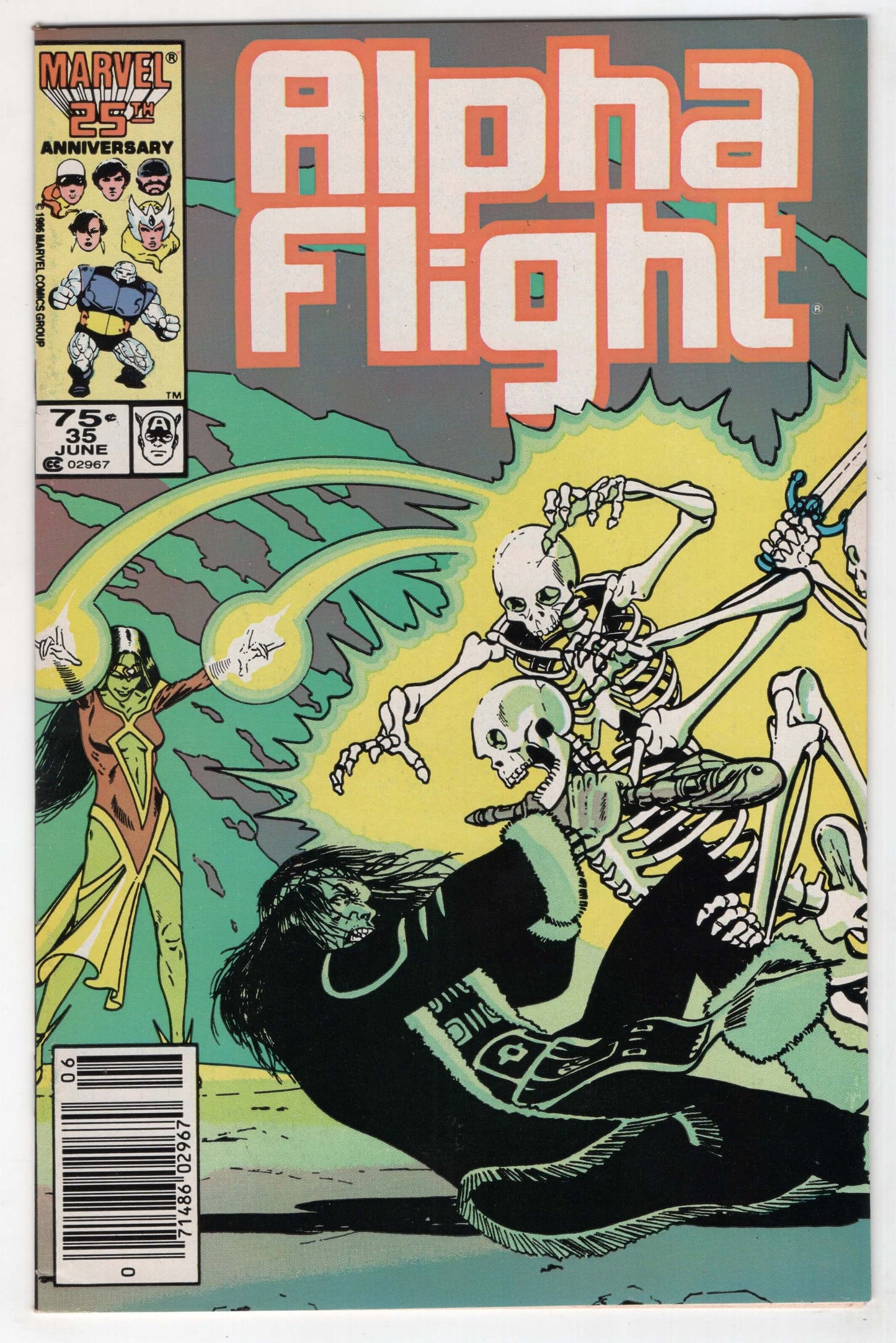 Alpha Flight 35 Marvel 1986 Mike Mignola Skeleton