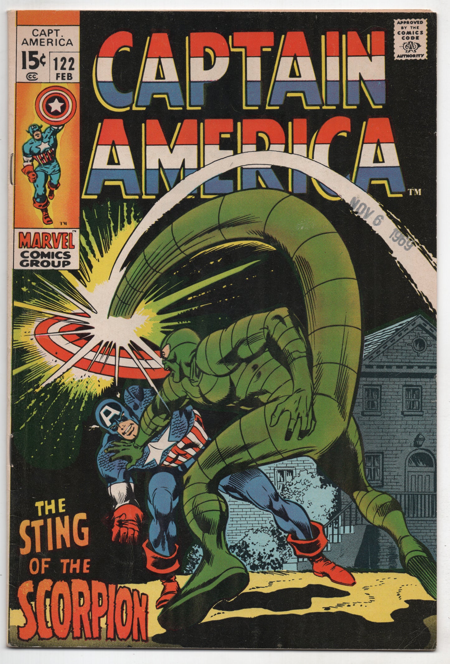 Captain America 122 Marvel 1970 FN VF Stan Lee Gene Colan Scorpion SHIELD