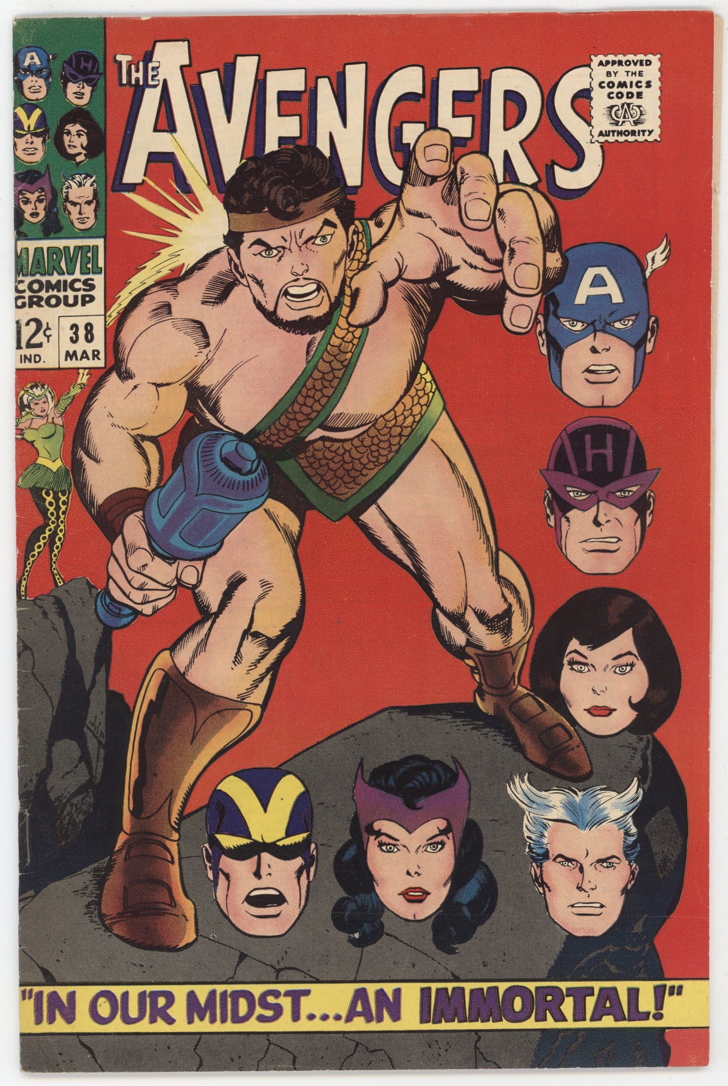 Avengers 38 Marvel 1967 FN VF Captain America Hercules Scarlet Witch