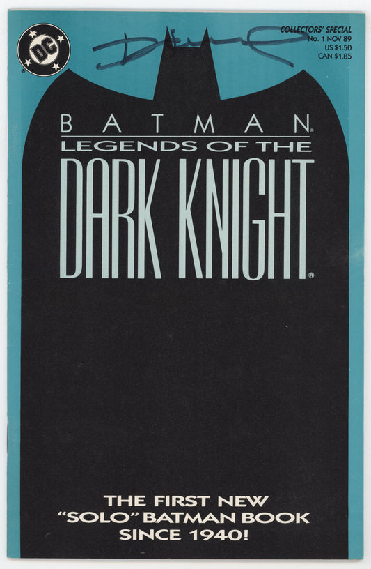 Batman Legends Of The Dark Knight 1 DC 1989 FN VF Signed Dennis O'Neil