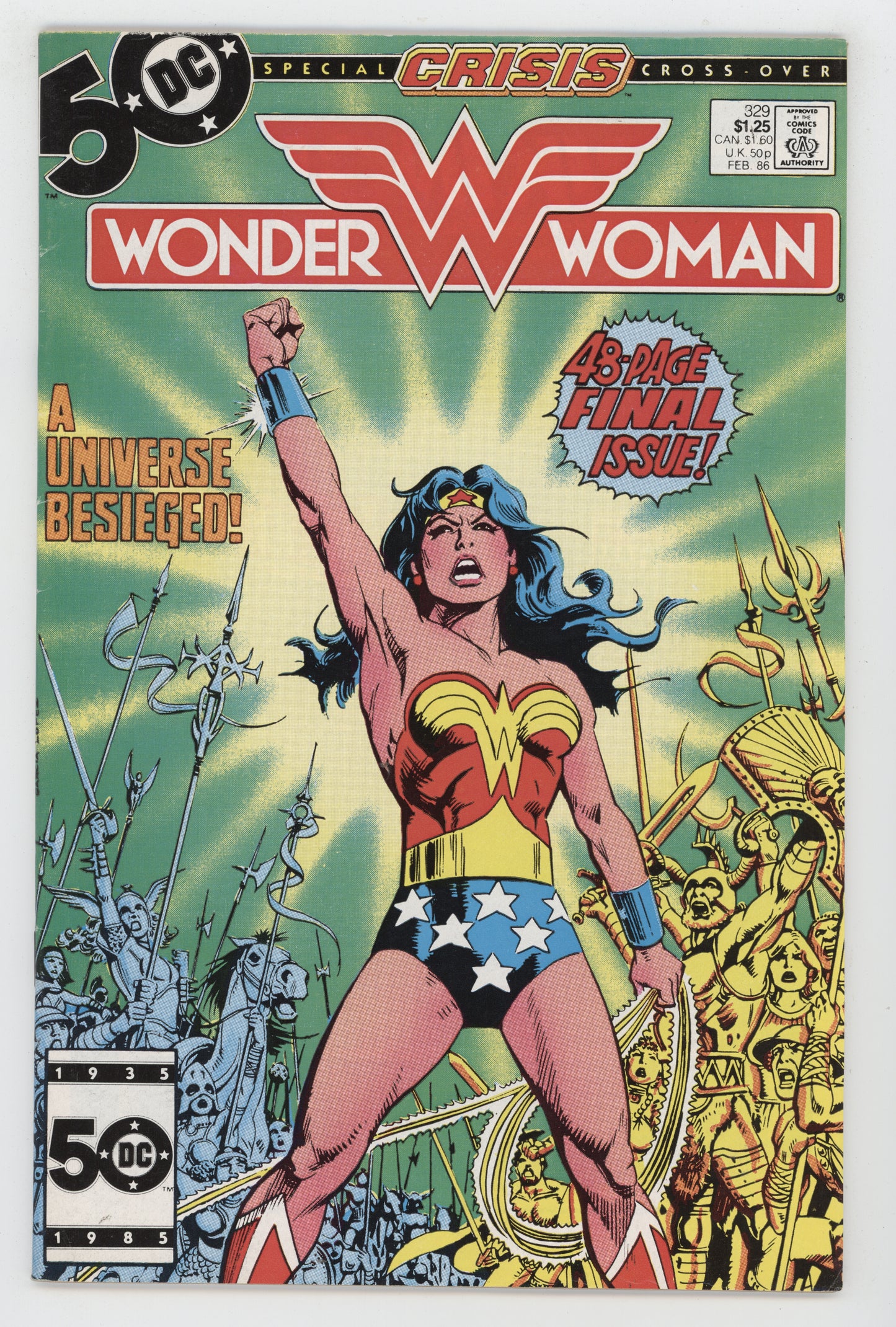 Wonder Woman 328 DC 1986 VF Crisis On Infinite Earths Jose Luis Garcia-Lopez GGA