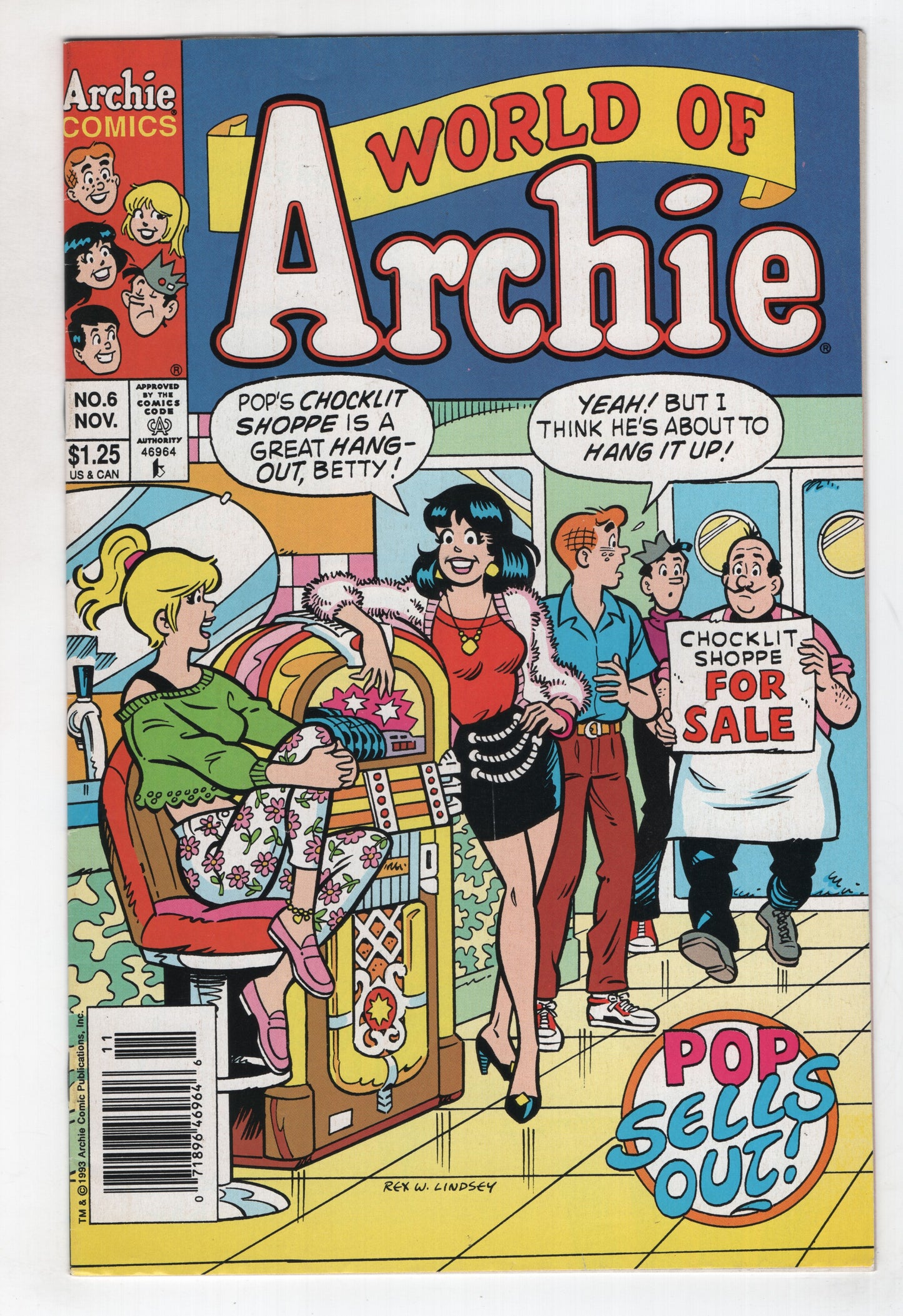 World Of Archie 6 1993 VF Pops Riverdale Betty Veronica Mini Skirt Newsstand