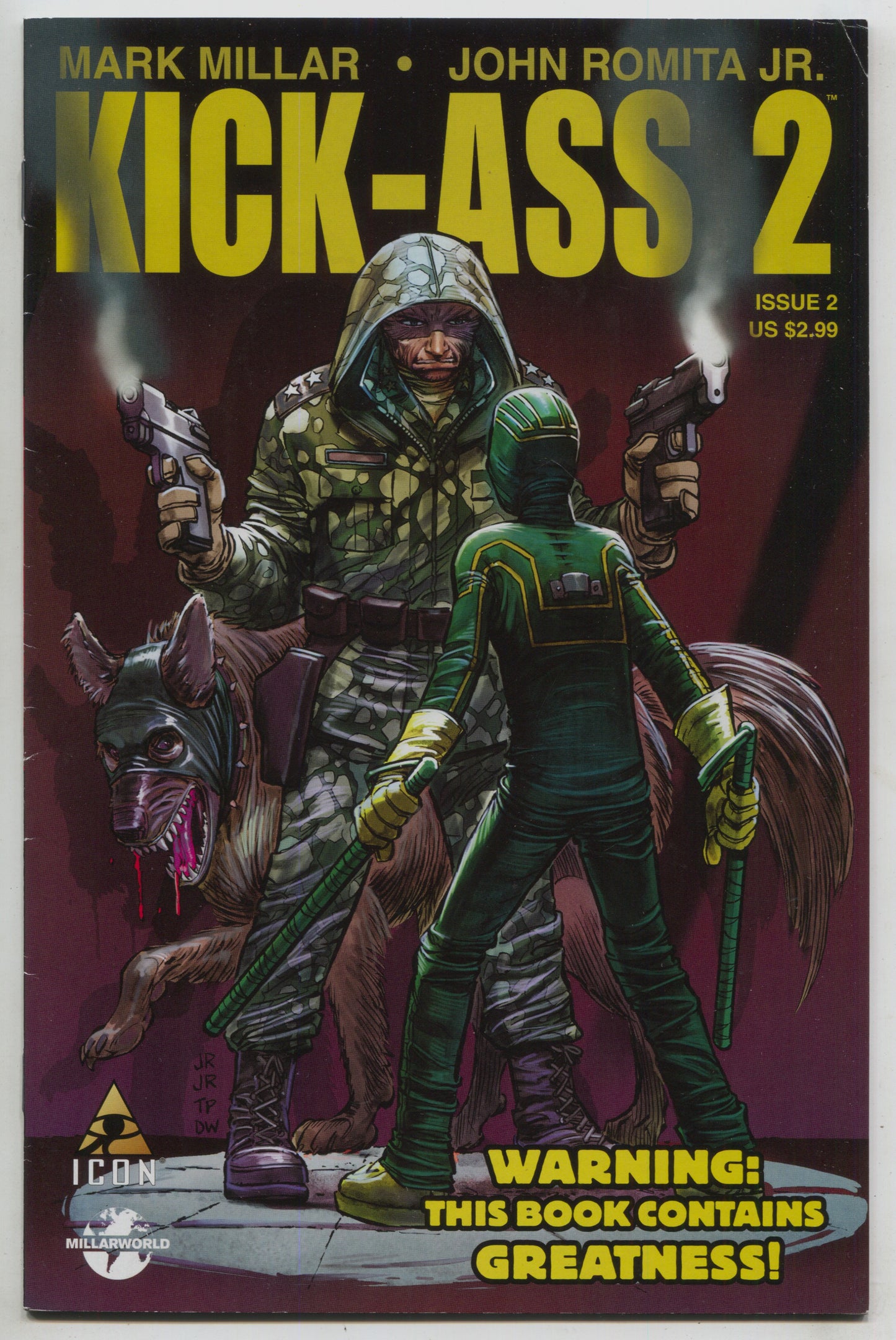 Kick-Ass 2 2 A Marvel 2011 FN VF 1st Print John Romita Variant Mark Millar