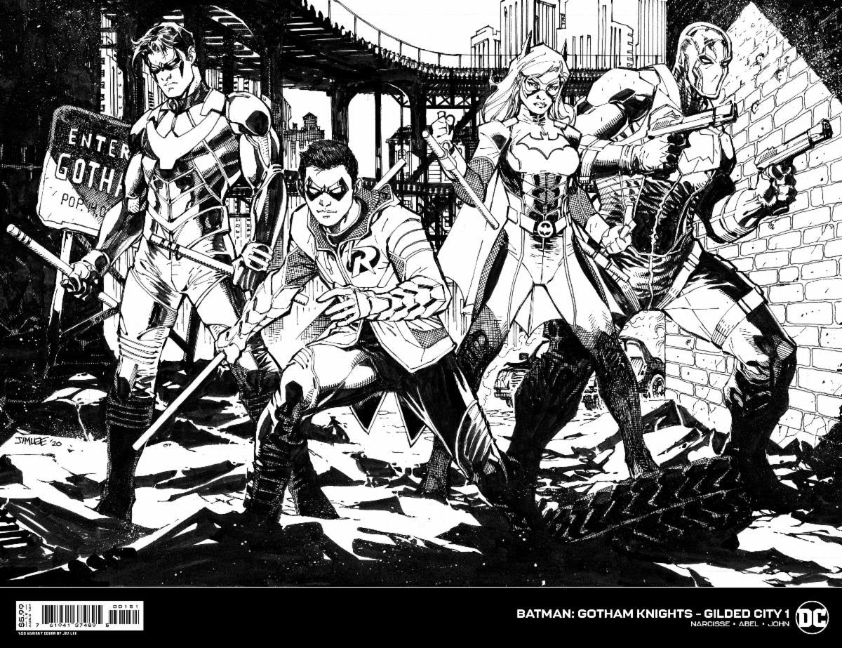 Batman Gotham Knights Gilded City #1 (Of 6) E 1:50 Jim Lee Wraparound Black Variant (10/25/2022) Dc