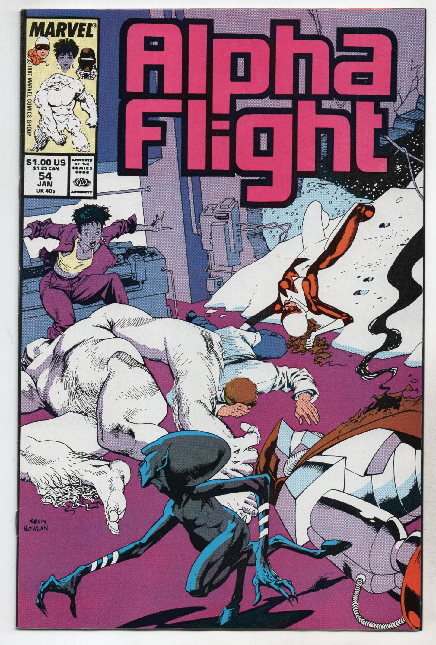 Alpha Flight 54 Marvel 1988 Kevin Nowlan Bill Mantlo Purple Girl