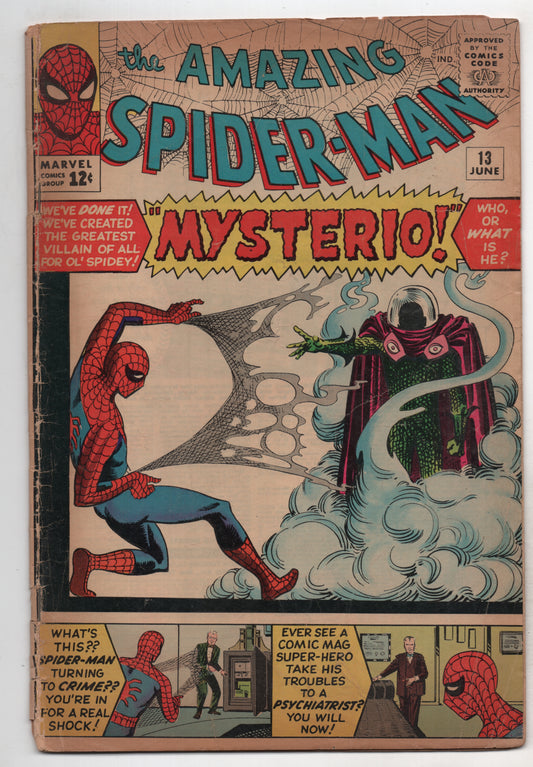 Amazing Spider-Man 13 Marvel 1964 GD VG 1st Mysterio Steve Ditko Stan Lee