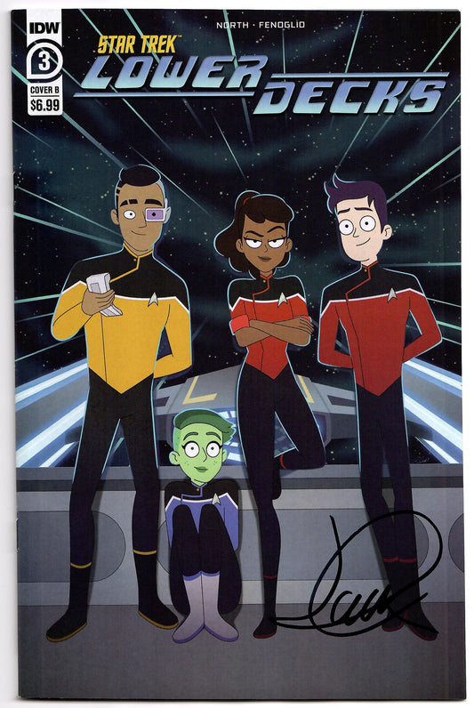 Star Trek Lower Decks #3 B Robby Cook Variant SIGNED Jack Quaid (11/30/2022) Idw