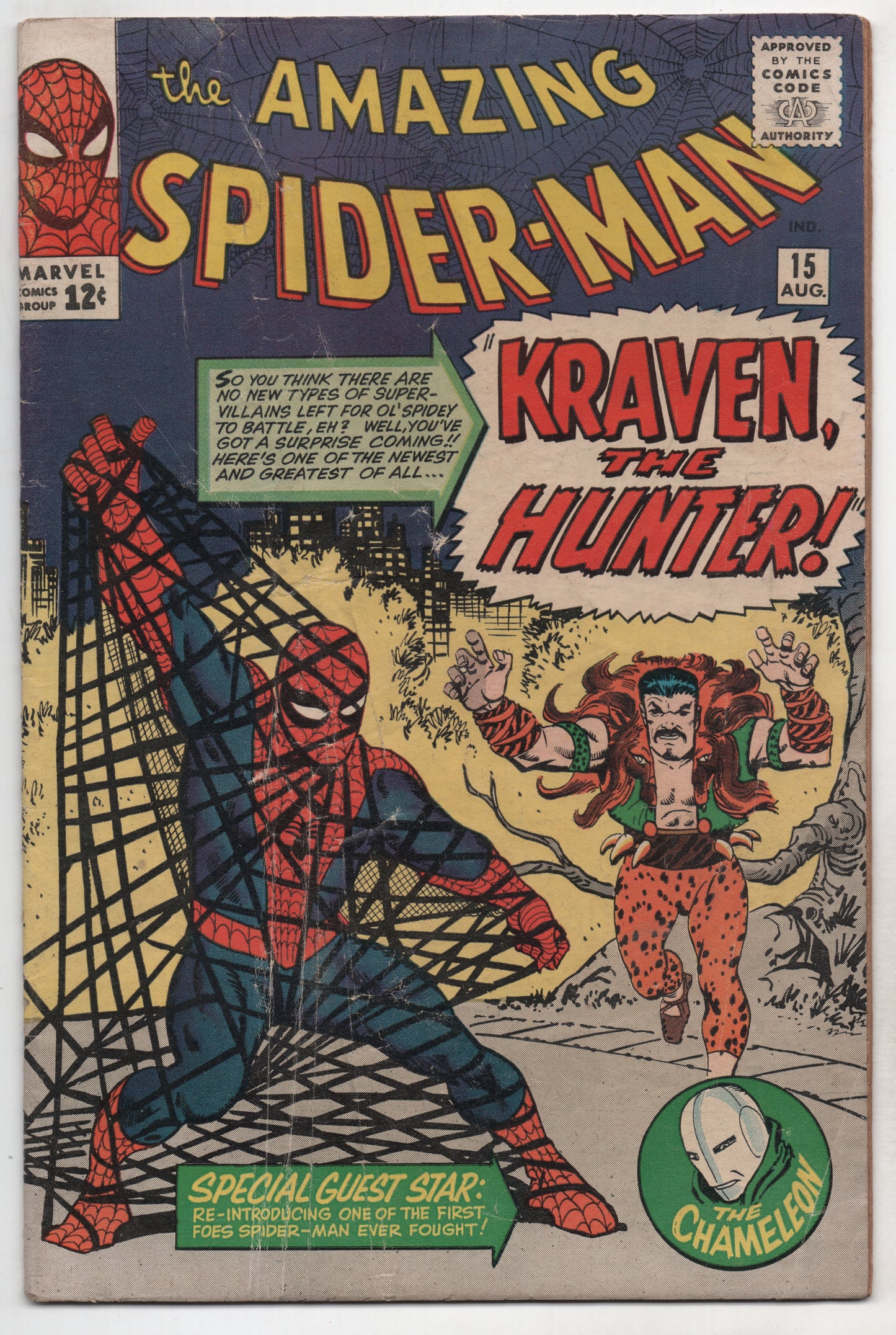Amazing Spider-Man 15 Marvel 1964 GD VG 1st Kraven The Hunter Steve Ditko