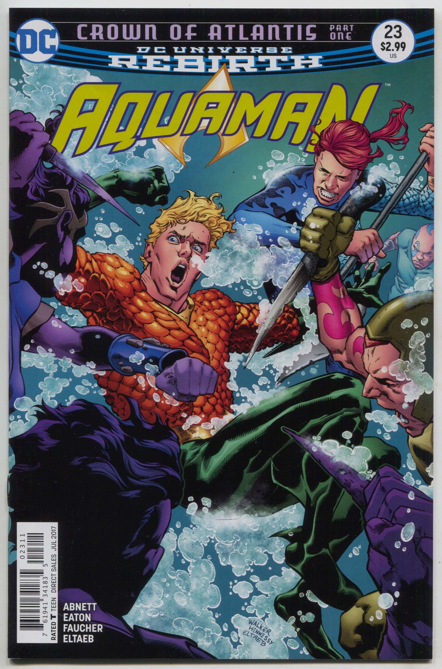 Aquaman 23 A 6th Series DC 2016 NM Brad Walker