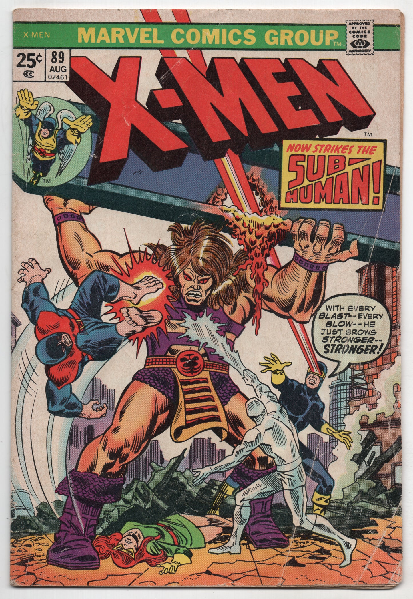 Uncanny X-Men 89 Marvel 1974 VG 41 Sub-Human Frank Giacoia Roy Thomas