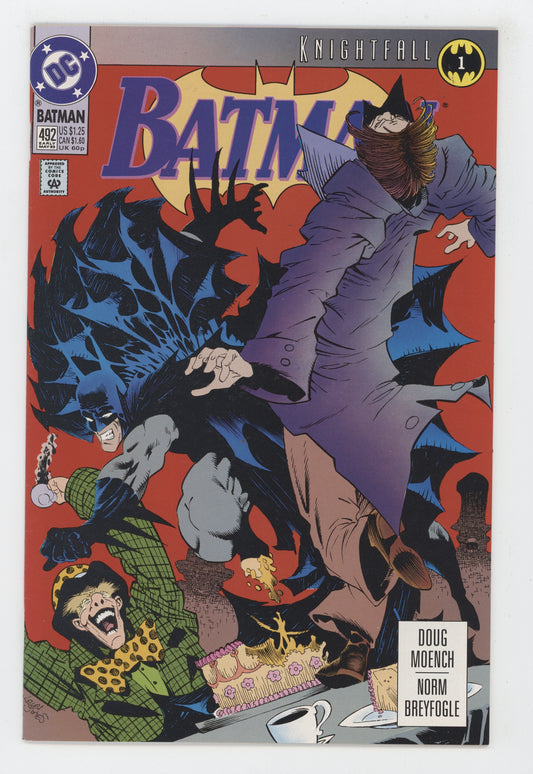 Batman 492 DC 1993 Kelley Jones Doug Moench Knightfall 1 Bane Mad Hatter