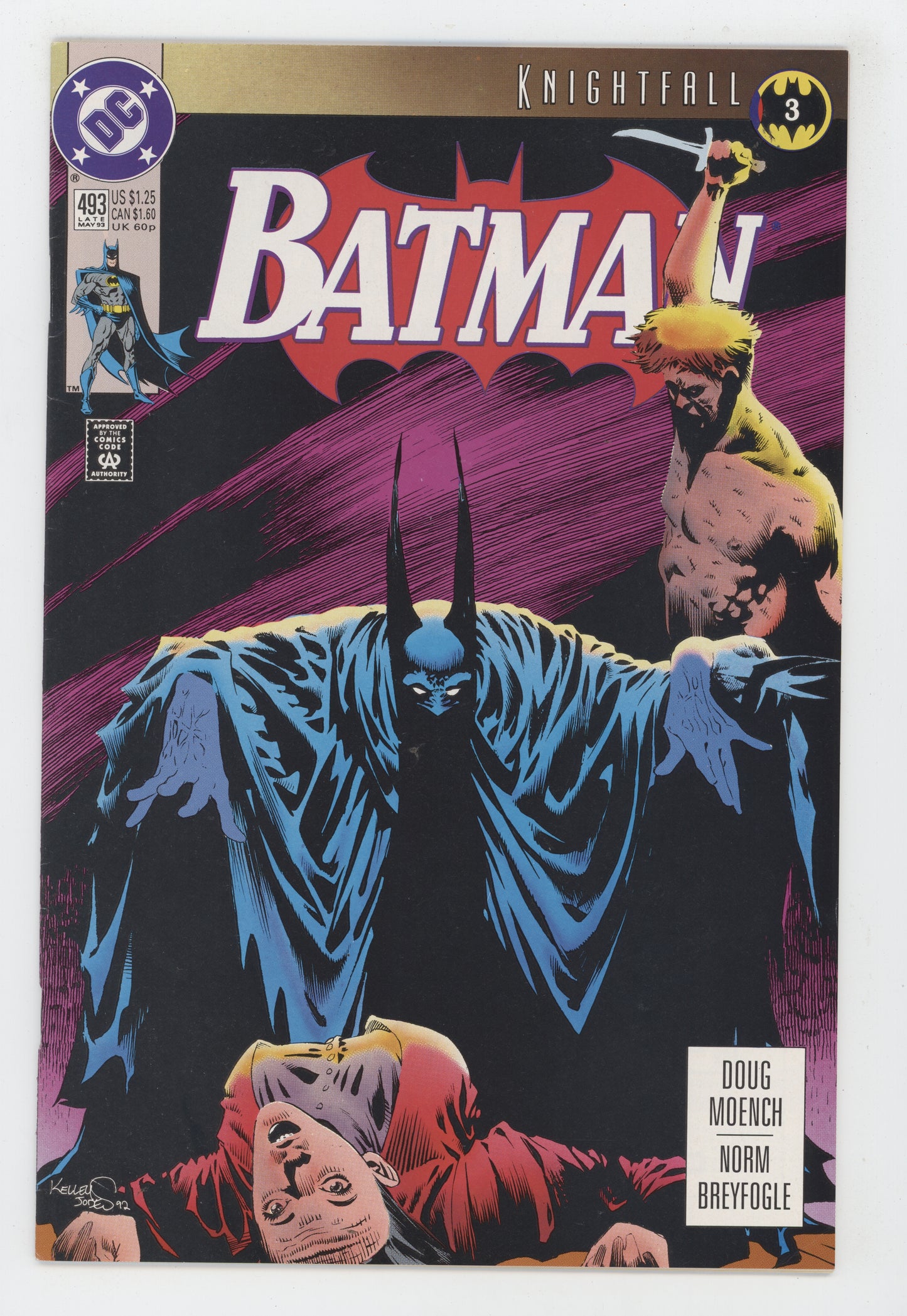 Batman 493 DC 1993 Kelley Jones Doug Moench Knightfall 3 Zsasz