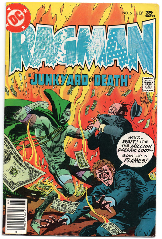 Ragman 5 DC 1977 VF Joe Kubert Hundred Dollar Bills Fire