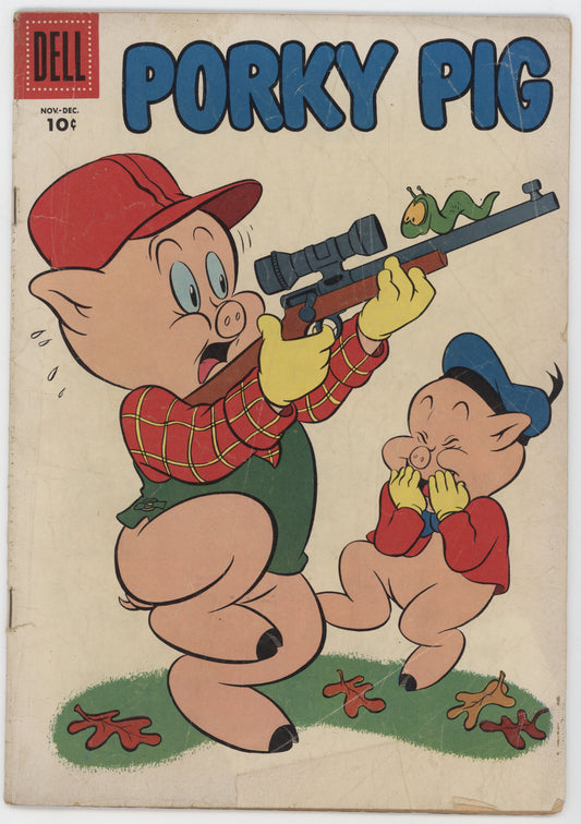Porky Pig 43 Dell 1955 GD VG Hunting Rifle Bugs Bunny Elmer Fudd