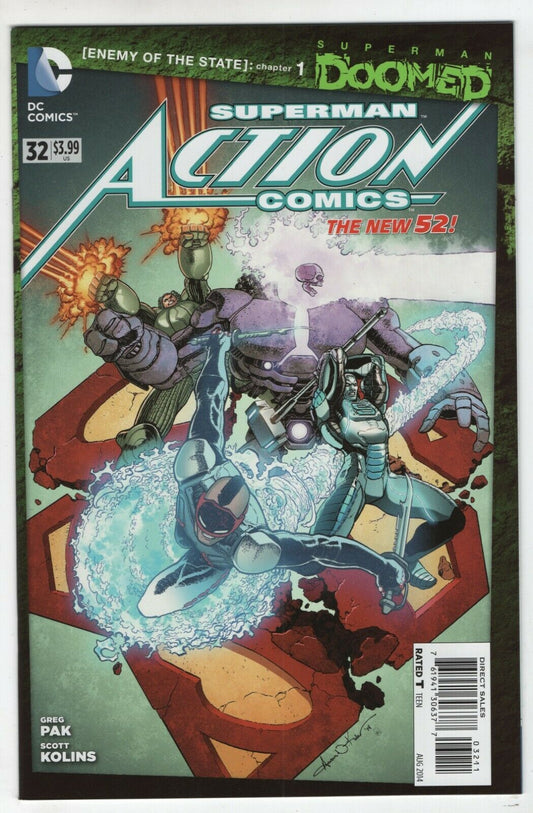 Superman Action Comics 32 A DC 2014 NM Doomed Aaron Kuder Doomsday New 52